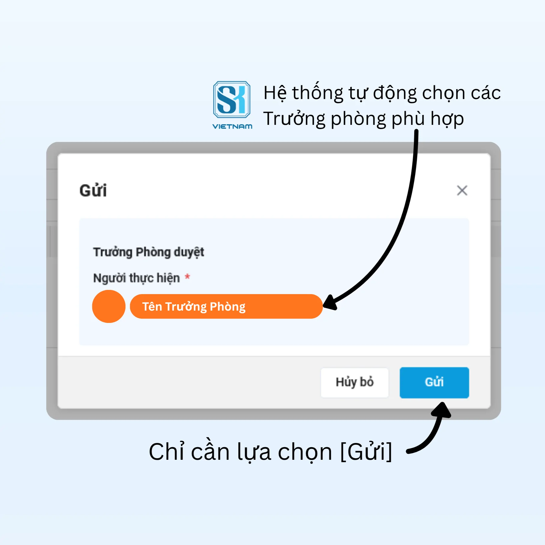 SK VIỆT NAM - Chuyển đổi số - Gửi duyệt trong Phiên bản mới